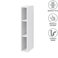 Caisson haut de cuisine GoodHome Caraway Blanc H. 90 cm x l. 15 cm