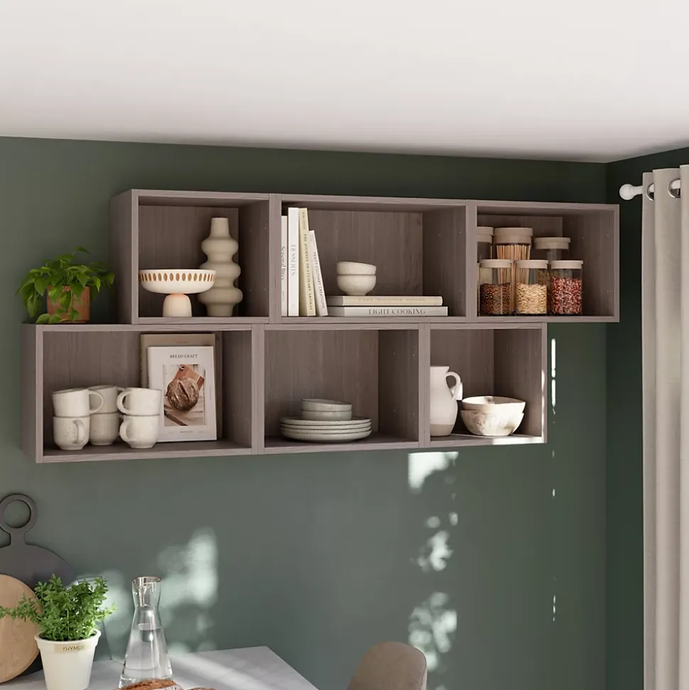 Caisson haut de cuisine ouvert GoodHome Caraway Gris H. 36 cm x l. 50 cm