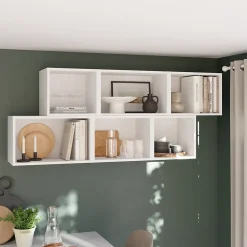 Caisson haut de cuisine ouvert GoodHome Caraway Blanc H. 36 cm x l. 50 cm