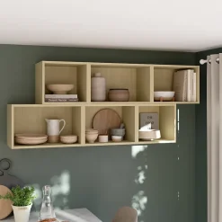 Caisson haut de cuisine ouvert GoodHome Caraway Chêne clair H. 36 cm x l. 40 cm