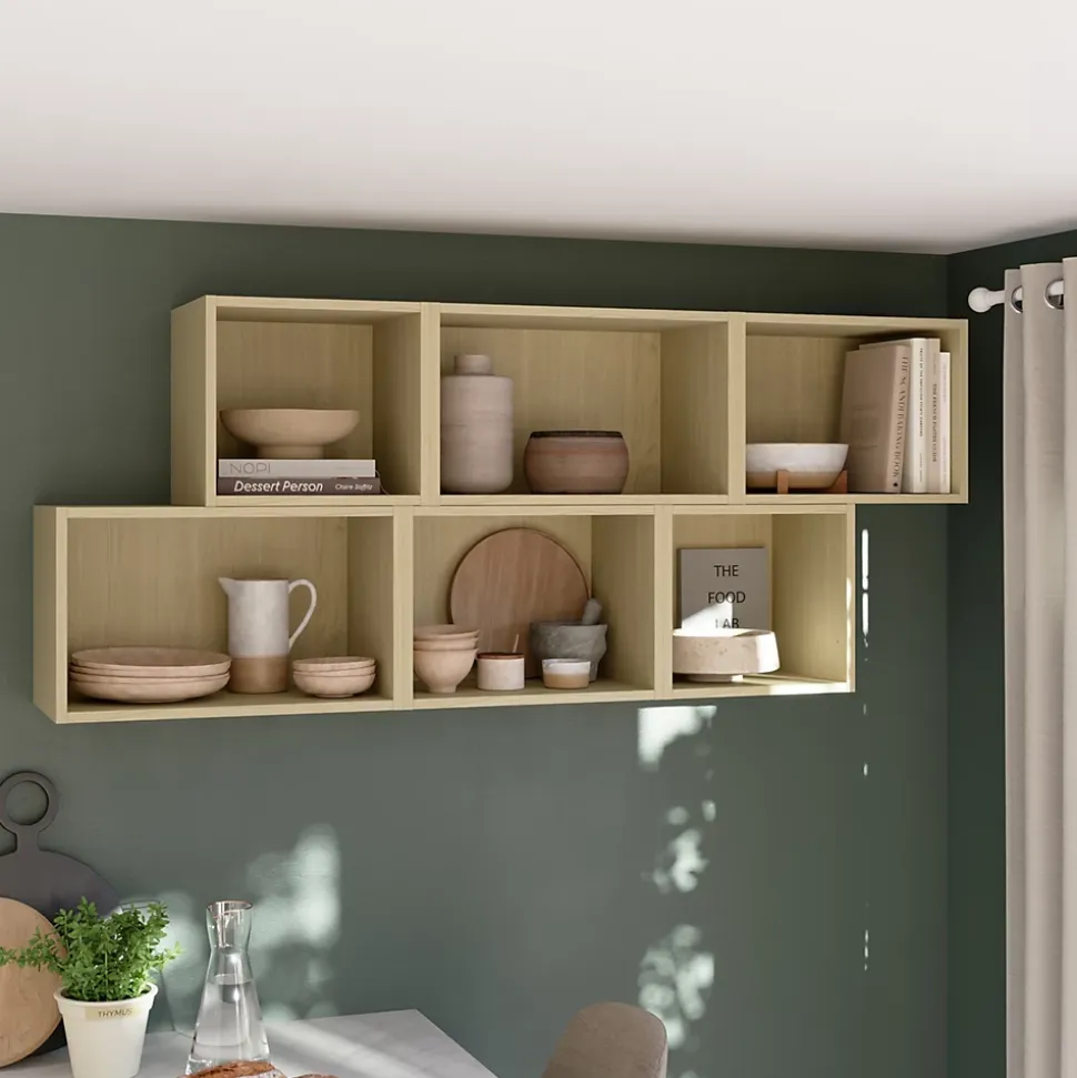 Caisson haut de cuisine ouvert GoodHome Caraway Chêne clair H. 36 cm x l. 40 cm