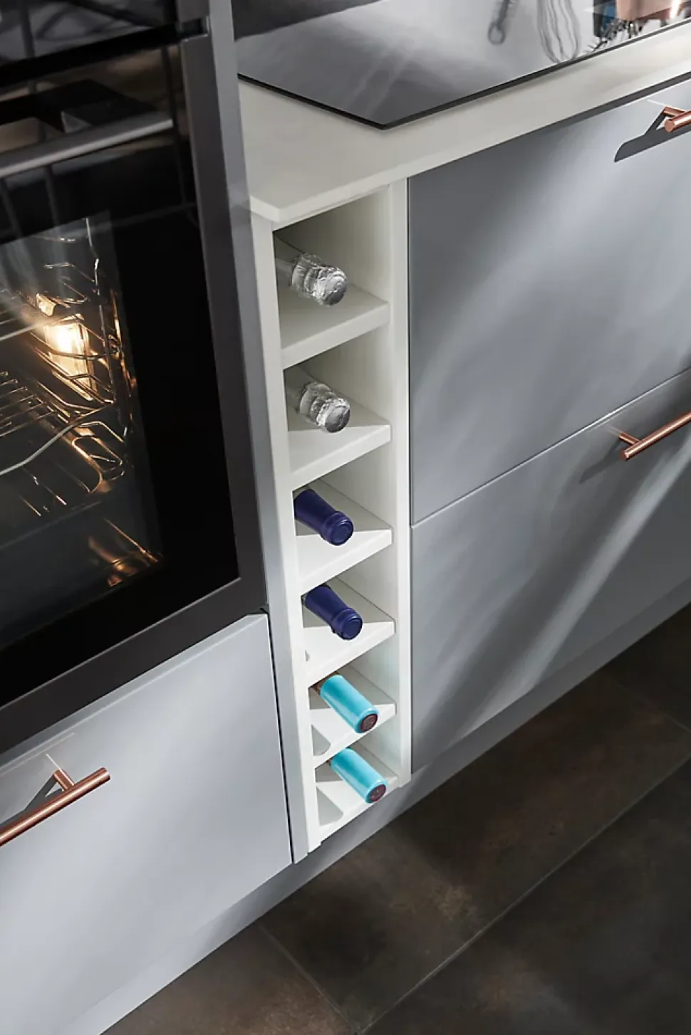 Caisson range bouteilles GoodHome Caraway Blanc H. 72 cm x l. 15 cm