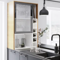 Caisson range bouteilles GoodHome Caraway Blanc H. 72 cm x l. 15 cm