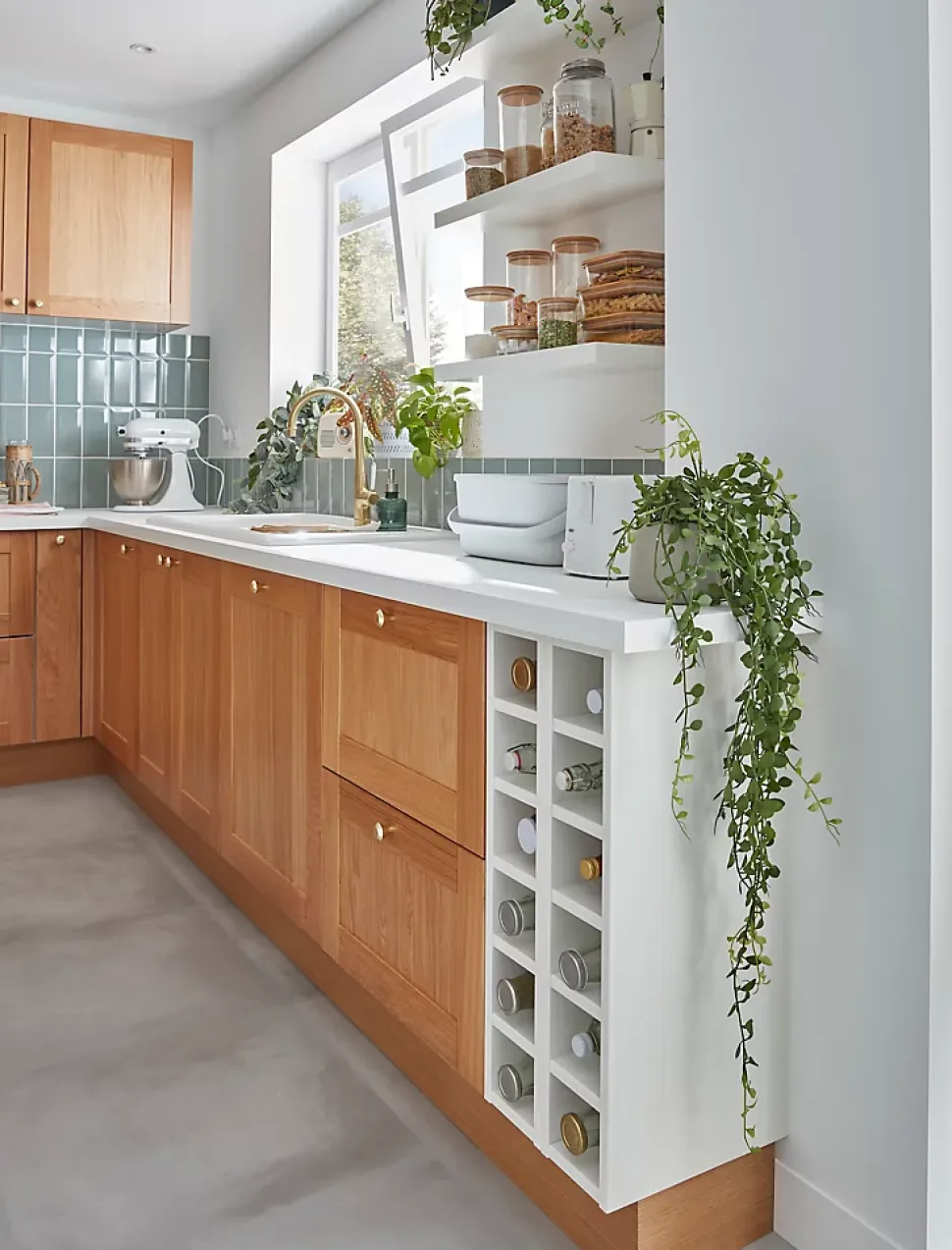 Caisson range bouteilles GoodHome Caraway Blanc H. 72 cm x l. 15 cm