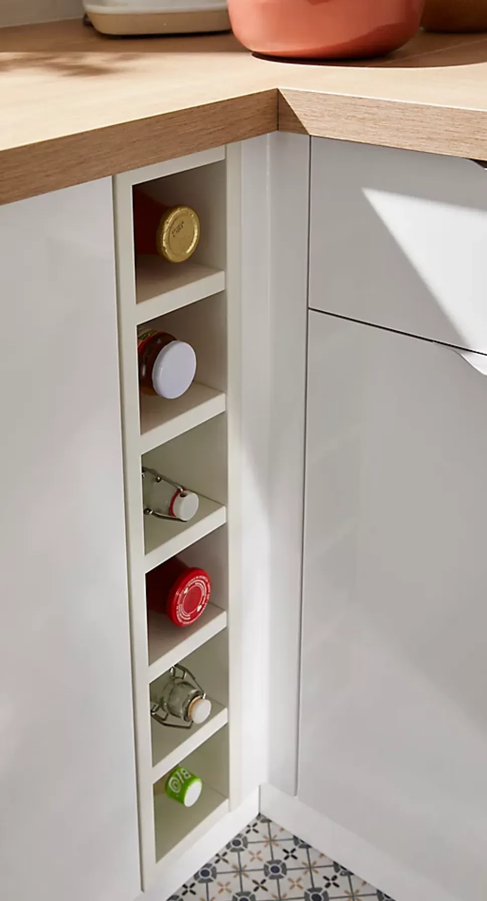 Caisson range bouteilles GoodHome Caraway Blanc H. 72 cm x l. 15 cm