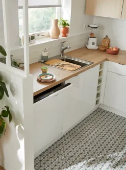 Caisson range bouteilles GoodHome Caraway Blanc H. 72 cm x l. 15 cm