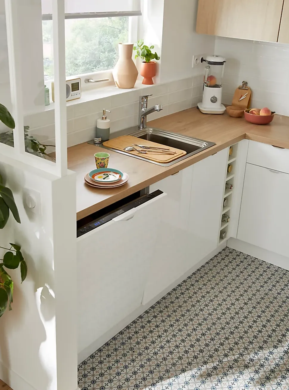 Caisson range bouteilles GoodHome Caraway Blanc H. 72 cm x l. 15 cm