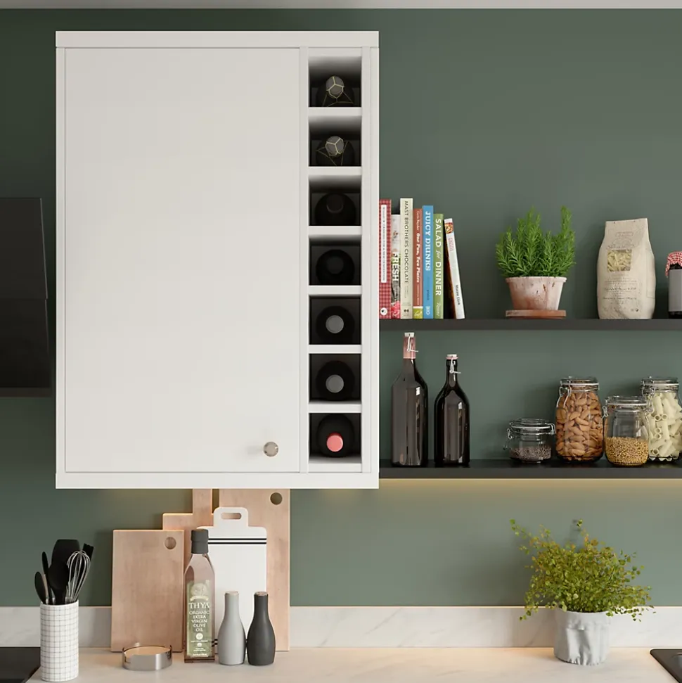 Caisson range bouteilles GoodHome Caraway Blanc H. 90 cm x l. 15 cm