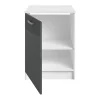 Caissons de cuisine - 1 meuble bas & 1 meuble haut - 2 portes - Gris brillant et blanc - TRATTORIA