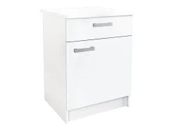 Caissons de cuisine - 1 meuble bas & 1 meuble haut - 2 portes & 1 tiroir - Blanc brillant - TRATTORIA