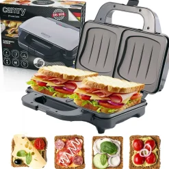CAMRY CR 3054 Appareil à croque-monsieur pour deux gros sandwichs en Acier allié Coloris Gris