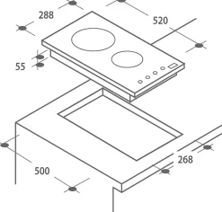 CANDY domino vitrocéramique 2 zones - CDH30