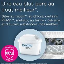Carafe filtrante BRITA - Style Essential Blanche - Capacité 2,4L dont 1,4L d'eau filtrée - 1 filtre Maxtra Pro Pure performanc