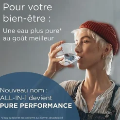 Carafe filtrante BRITA - Style Essential Bleu minéral - Capacité 2,4L dont 1,4L d'eau filtrée - 1 filtre Maxtra Pro Pure perf