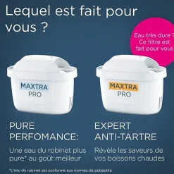 Carafe filtrante BRITA - Style Essential Sable - Capacité 2,4L dont 1,4L d'eau filtrée - 2 filtres Maxtra Pro Expert anti-tart