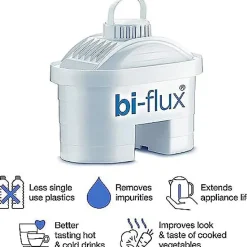 Cartouche Filtrante Bi-Flux Plastique Blanc - LAICA F6M - Améliore la qualité de l'eau - Pack de 6