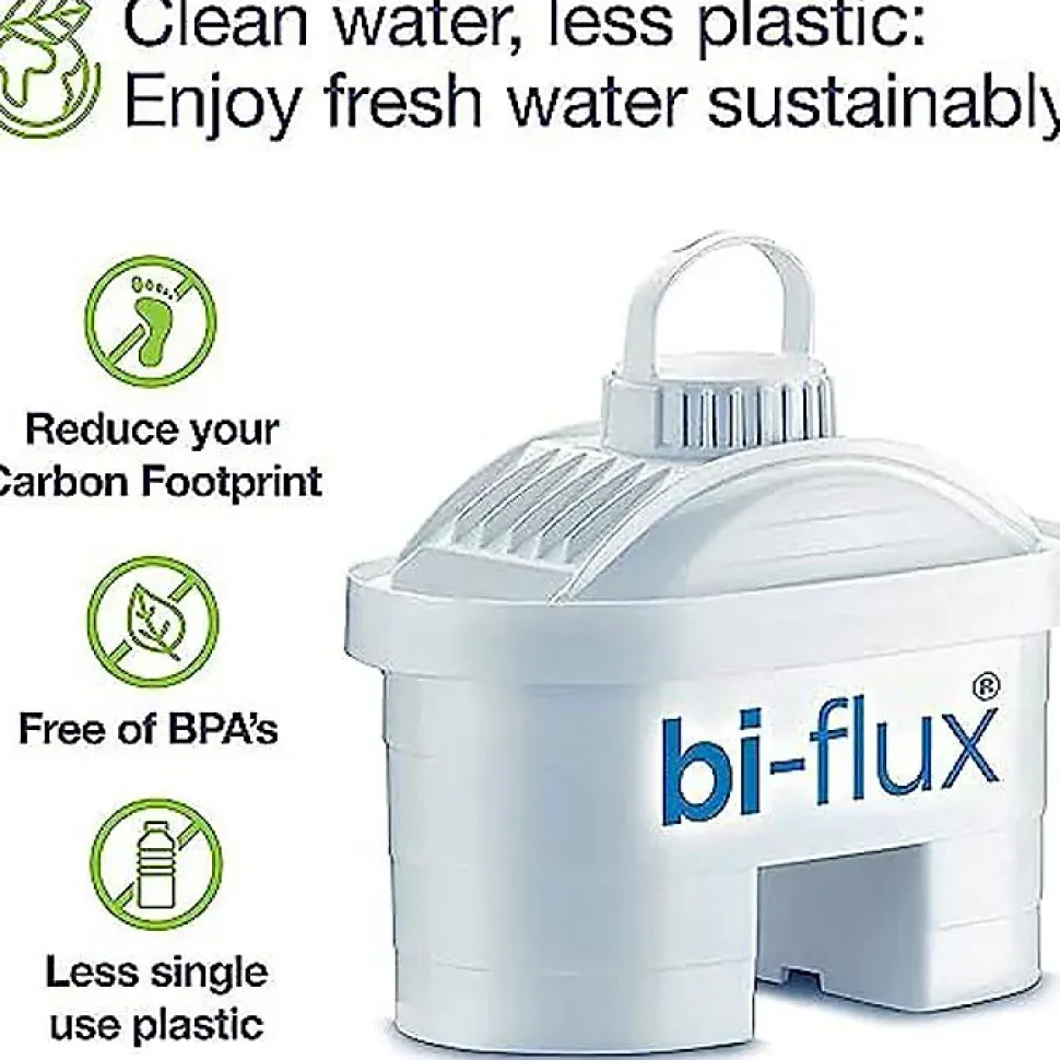 Cartouche Filtrante Bi-Flux Plastique Blanc - LAICA F6M - Améliore la qualité de l'eau - Pack de 6