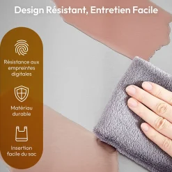 CASABEL Poubelle Cuisine Double 2x15L en Acier Inoxydable, Anti-Traces, avec Pédales et Couvercles Hermétiques pour Tri Sélectif