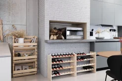 Casier à bouteilles empilable Katea en pin massif pour 16 bouteilles (30x68,4x30 cm)