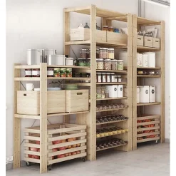 Casier à bouteilles empilable Katea en pin massif pour 16 bouteilles (30x68,4x30 cm)