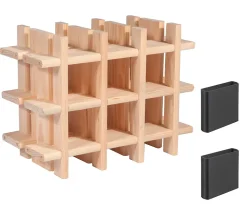 Casier à bouteilles modulaire Rioja en pin pour 9 bouteilles 32,5x43x22cm