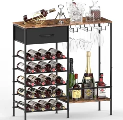 Casier à vin industriel bois & métal transformable