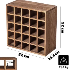 Casier à vin marron foncé en échiquier en bois KADAX