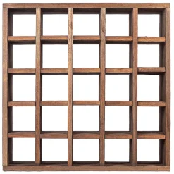 Casier à vin marron foncé en échiquier en bois KADAX