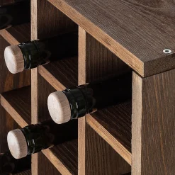 Casier à vin marron foncé en échiquier en bois KADAX