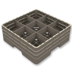 Casier de Lavage Fermé pour 9 Verres - H 140 à 300 mm - Pujadas - Beige - l50- L0.1- P50- h18- Polypropylène