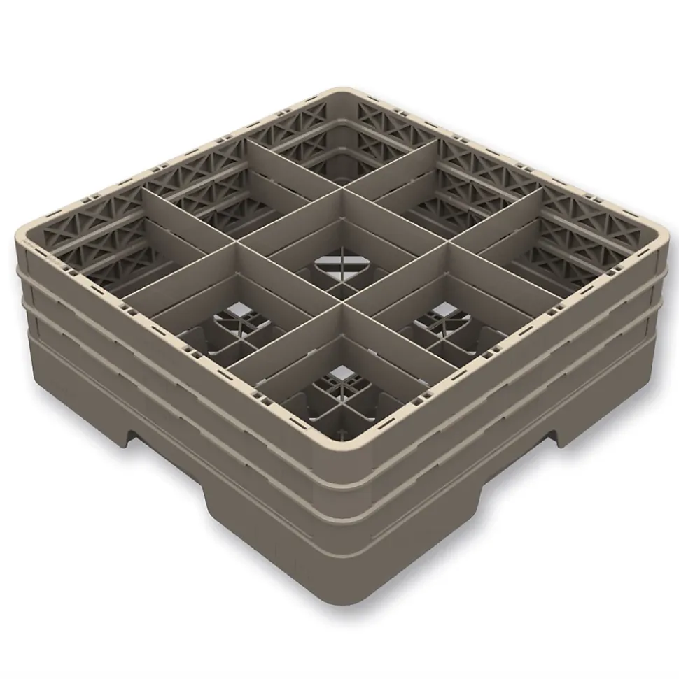 Casier de Lavage Fermé pour 9 Verres - H 140 à 300 mm - Pujadas - Beige - l50- L0.1- P50- h18- Polypropylène