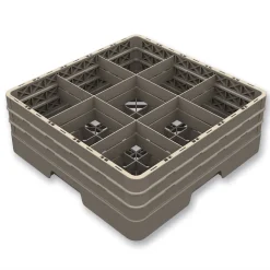 Casier de Lavage Fermé pour 9 Verres - H 140 à 300 mm - Pujadas - Beige - l50- L0.1- P50- h18- Polypropylène