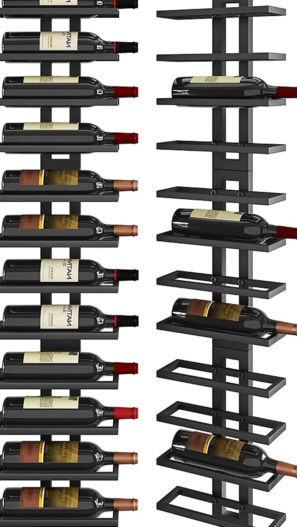 Casier mural en métal pour 36 bouteilles de vin