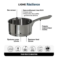 Casserole Inox 16 cm Resilience - 5Five