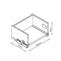 Casserolier GoodHome Soto anthracite l. 40 x P. 27 cm