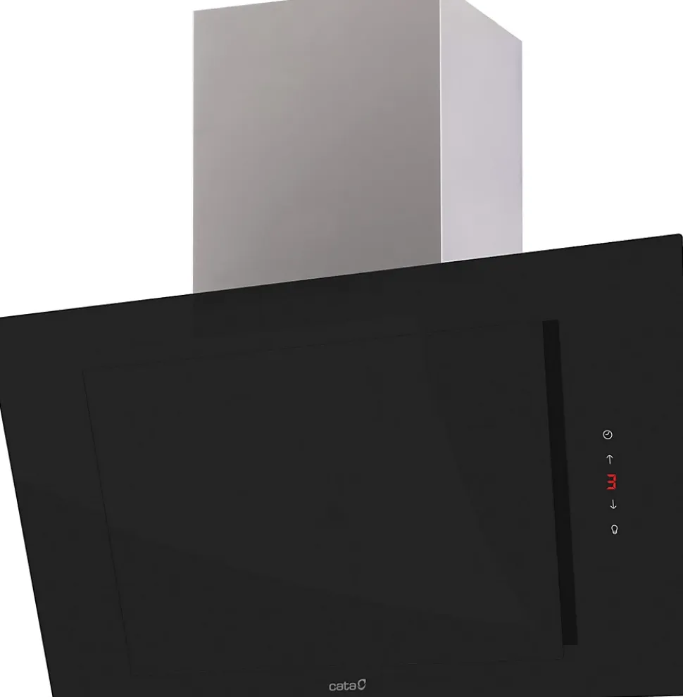 CATA Hotte décorative inclinée THALASSA 900XGBK 90cm noire