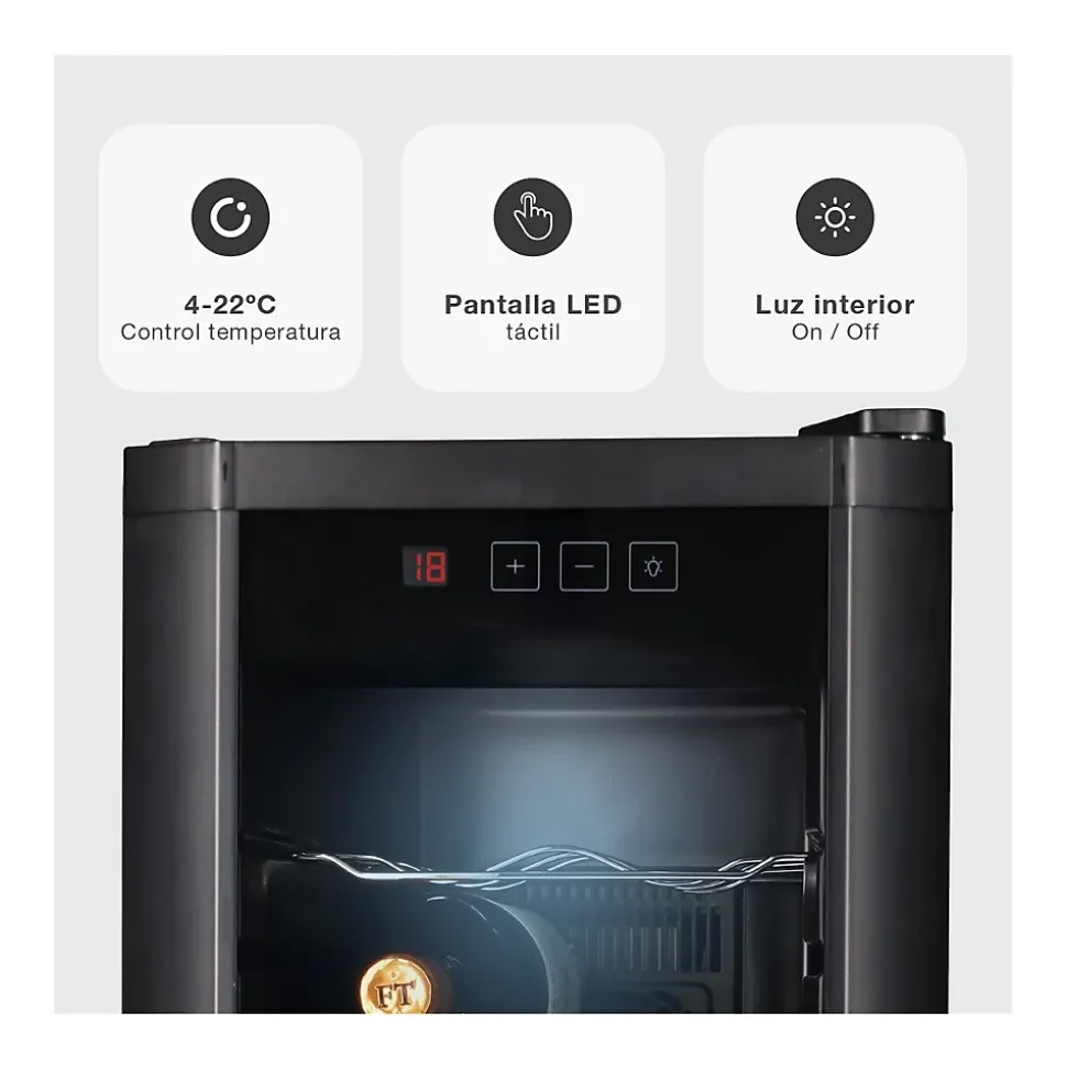 Cave à vin de service 8 bouteilles Double Vitrage Ecran LED Tactile - Petite cave à vin GSC