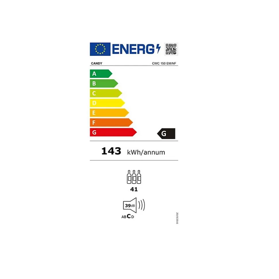 Cave à vin de service 41 bouteilles Candy CWC150EM/NF