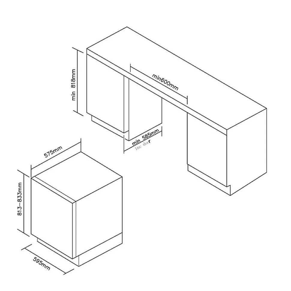 Cave à vin encastrable 46 bouteilles noir Rosieres RWCB60N