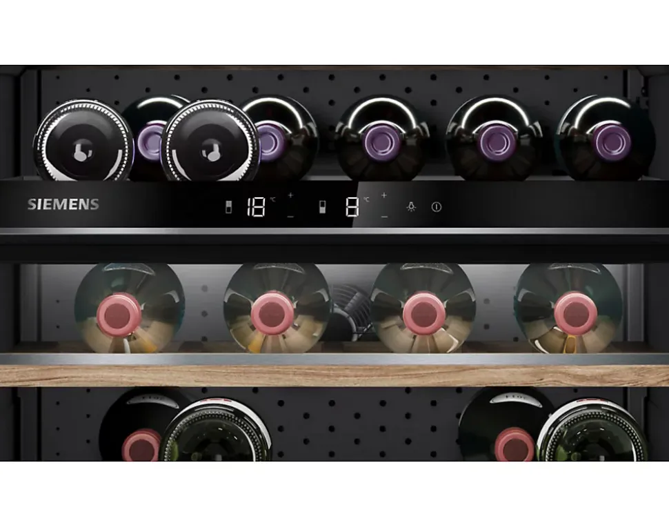 Cave à vin encastrable multizones 44 bouteilles Siemens KU21WAHG0 iq500