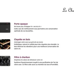 Cave à vin LE CHAI LMV1380D 156 bouteilles noir 60x67x156 cm froid ventilé