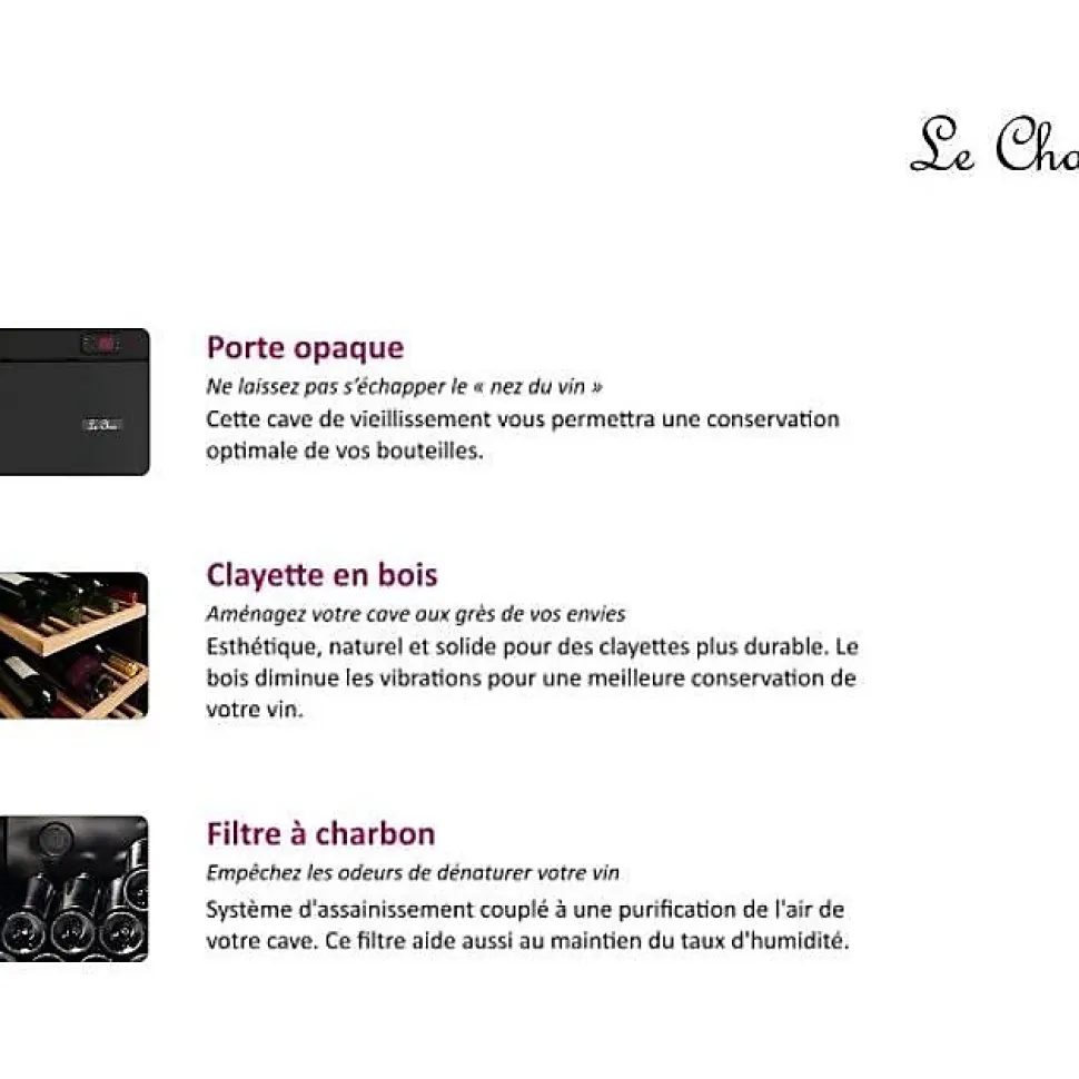 Cave à vin LE CHAI LMV1380D 156 bouteilles noir 60x67x156 cm froid ventilé