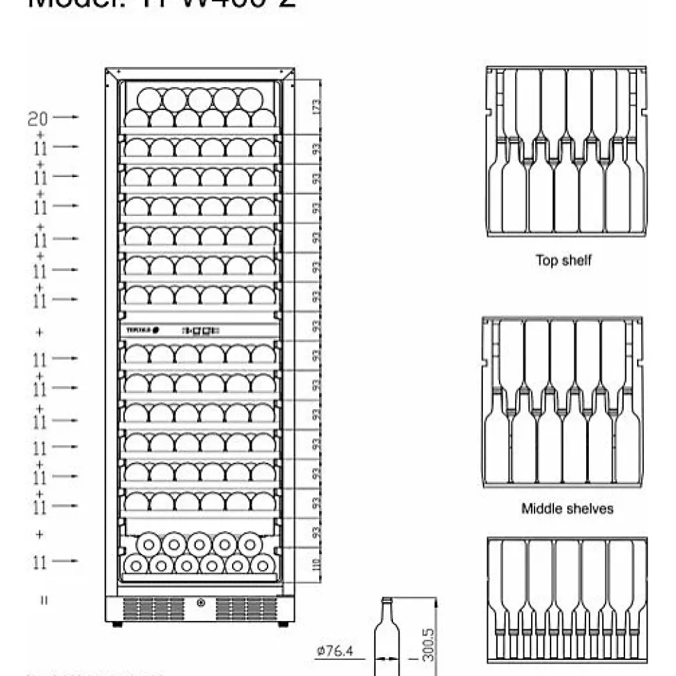 Cave à Vin Professionnelle TFW400-2S - TEFCOLD