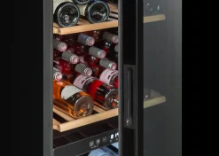 Cave a vin de service - LA SOMMELIERE - SLS90DZ - 91 bouteilles - Porte vitrée réversible - Classe G - 48 x 57,5 x 128,5 cm - Noir