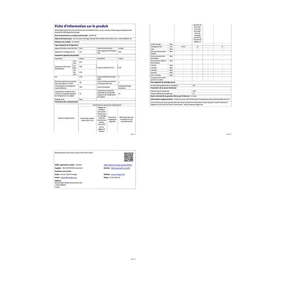 Cave de service Avintage AVU50S82