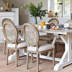 Chaise Cléon lin en cannage - Atmosphera