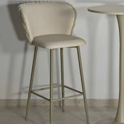 Chaise de bar en tissu et métal Alaska (Lot de 2)