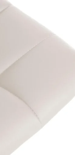 Chaise de bar Jerry similicuir, réglable en hauteur, pivotante à 360 avec dossier, cuisine bistrot Blanc/Chrome