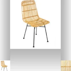 Chaise de table Kubu Atmosphera H.88 cm en rotin