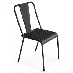 Chaise en métal anthracite Oviala